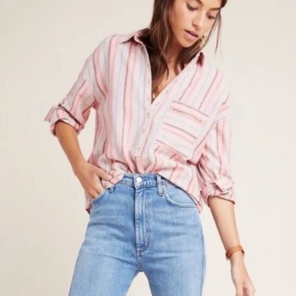 Anthropologie Maeve Lina Striped Shirt